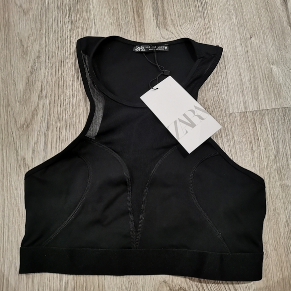 Zara Contrast black crop top - Picture 7 of 9